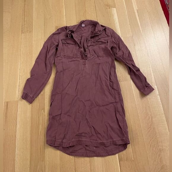 Maroon oversized collared shirt from old navy - Picture 1 of 6